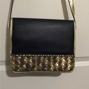 Chic Black and Gold Women's Shoulder Bag Cross Body